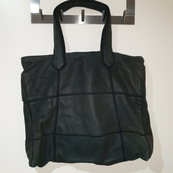 Diesel Bag Black. Leather Patches Sewn onto Canvas - Picture 2 of 7